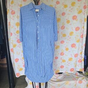 Universal Thread Light Blue Striped Shirt Dress